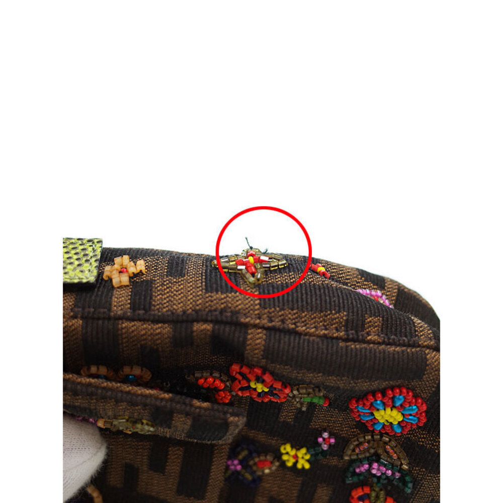 FENDI Beaded Zucca Mamma Bucket Semi Shoulder Bag - Picture 6 of 9